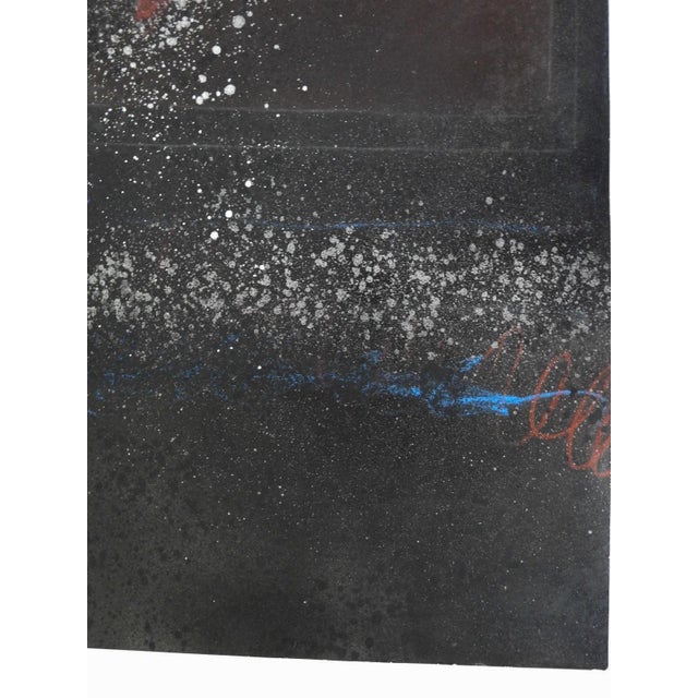 Contemporary Vintage 1970s Dark Abstract Painting For Sale - Image 3 of 6