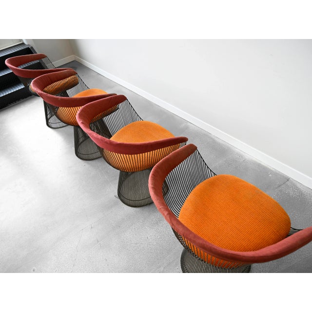 Vintage Warren Platner Bronze Dining Chairs for Knoll International - Set of Four For Sale - Image 11 of 17