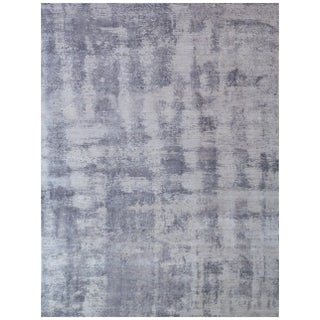 Luton Gray Hand loom Bamboo/Silk Area Rug - 9'x12' For Sale