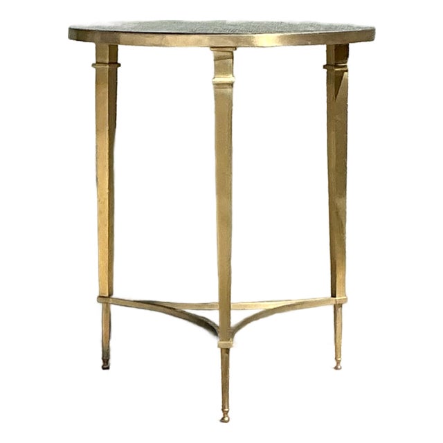 Vintage Global Views Brass Finish French Side Table For Sale