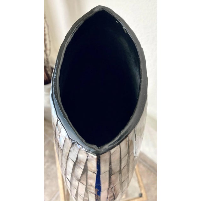 1980s Circa 1980 Tessellated Abalone Shell Vase - Vietnam For Sale - Image 5 of 12