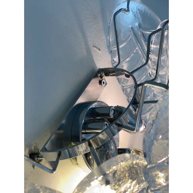 Transparent “Felci” Murano Glass Sconces – A Pair For Sale - Image 4 of 10