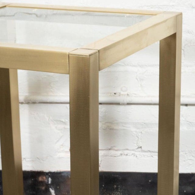1960s Vintage Satin Finish Brass Side Table For Sale - Image 5 of 9