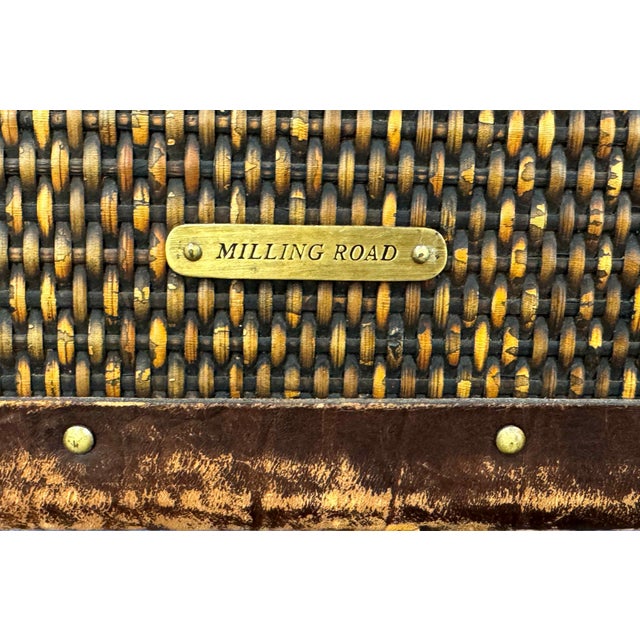 Baker Milling Road Rattan & Leather Campaign Style Trunk Table For Sale - Image 11 of 11