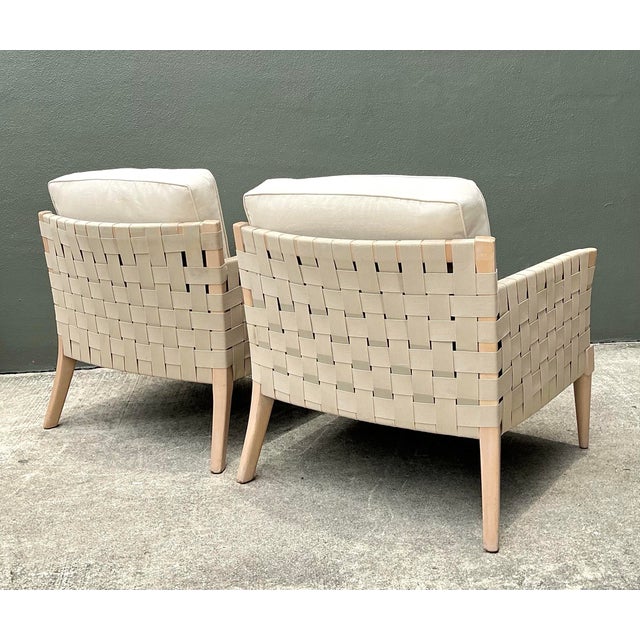 Vintage Niedermaier Wood and Strap Lounge Chairs - Pair For Sale In West Palm - Image 6 of 12