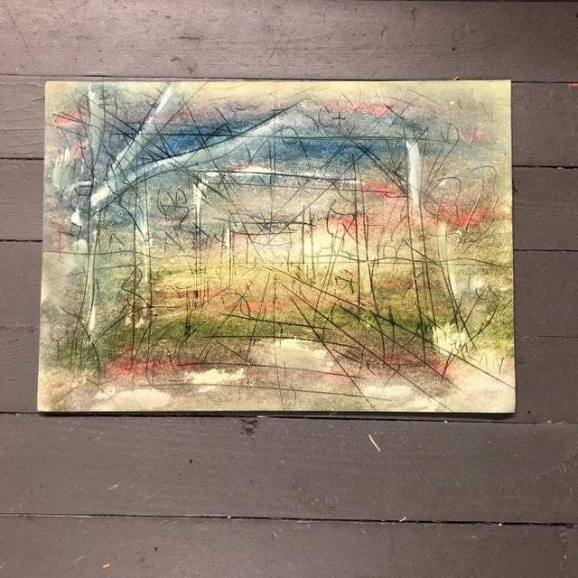 2000 - 2009 Original Vintage Abstract Peter Duncan Abstract Encaustic Painting/Drawing Signed For Sale - Image 5 of 5