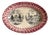 Antique Red Transfer & Sponge Ware Platter Awkward Squad/ Dragoon Guards Military For Sale