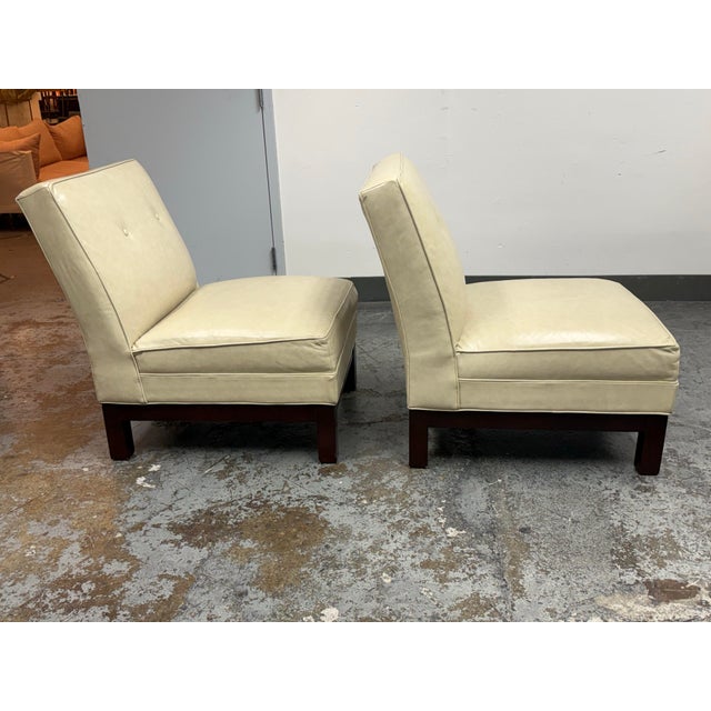 Crate & Barrel Leather Slipper Lounge Chairs, Pair For Sale In San Francisco - Image 6 of 12
