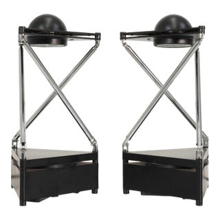 1980s Italian Kandido Table Lamps by f.a. Porsche for Luci Italia - a Pair For Sale
