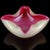 Mid-Century Modern Vintage Murano Seguso Gold Flecks White Deep Pink Italian Art Glass Folded Over Rim Bowl Dish For Sale - Image 3 of 5