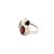 Antique Style Deep Red Garnet Triple Stone Bezel Set Silver Ring - Size 8 For Sale - Image 9 of 13