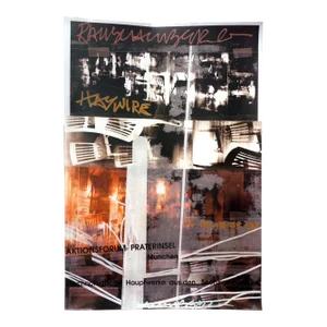 Signed Robert Rauschenberg "Soundings" Original 1997 Munich Exhibition Poster