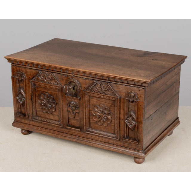 19th Century Spanish Walnut Wedding Coffer or Marriage Chest For Sale - Image 4 of 12
