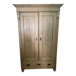 Early 20th Century American Pine Armoire For Sale