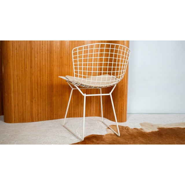 White Vintage Knoll Bertoia White Side Chair For Sale - Image 8 of 18