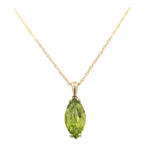 6.88 Carat Peridot Pendant Necklace in 14k Yellow Gold Rope Chain