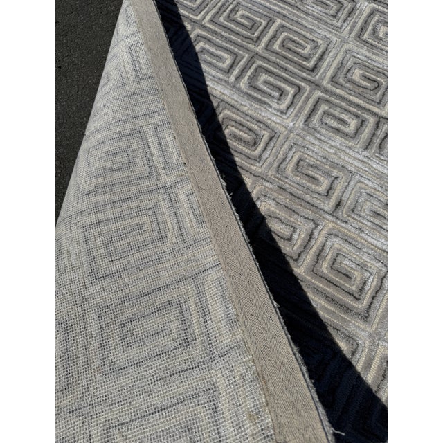 12ft 8in X 19ft 9in Decorator's Best Greek Key Merino Wool Area Rug For Sale - Image 14 of 17