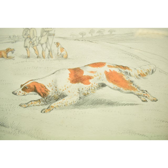 Mid 19th Century "Two Huntsmen Quail Shooting in a Field" Drawing by Henry Alken For Sale - Image 11 of 11