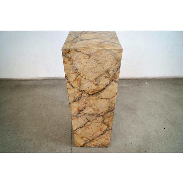 1970’s Postmodern Faux Marble Pedestal Column For Sale - Image 11 of 12