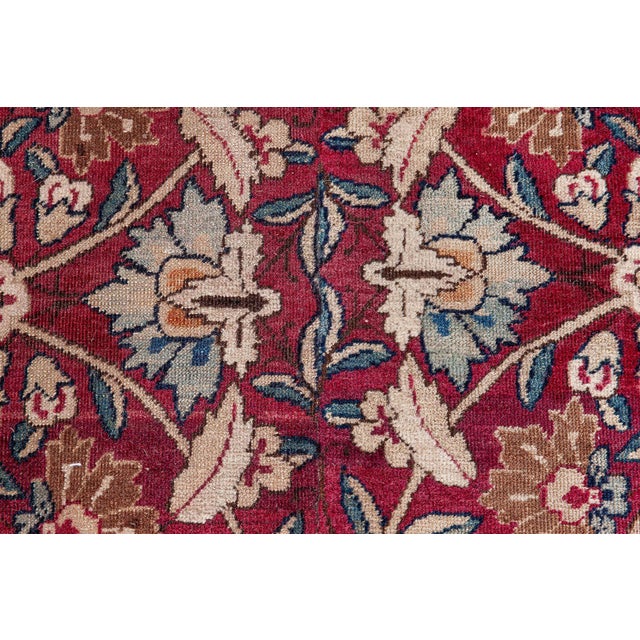 Doris Leslie Blau Antique Kirman Floral Warm Tan Runner - c. 1900 (Fragment) For Sale - Image 4 of 10
