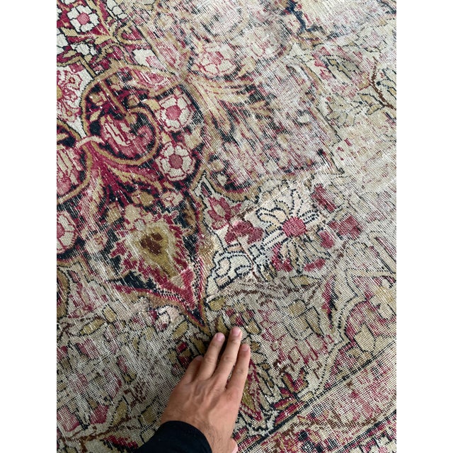 Olive Antique Persian Kermanshah Moss, Sage & Olive Rug, 11 x 13 For Sale - Image 8 of 12