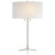 Thomas O'Brien by Visual Comfort Signature Caron Table Lamp in Polished Nickel with Linen Shade For Sale