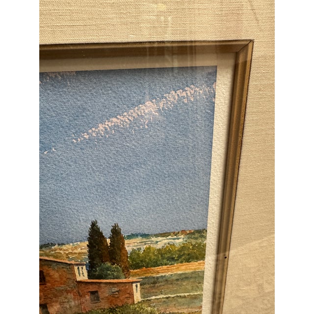 Giles Grimoin Field of Sunflower Watercolor, Signed For Sale - Image 9 of 12