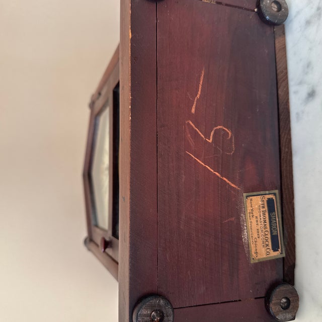 Wood Seth Thomas Cathedral / Steeple Mantel Clock For Sale - Image 7 of 8