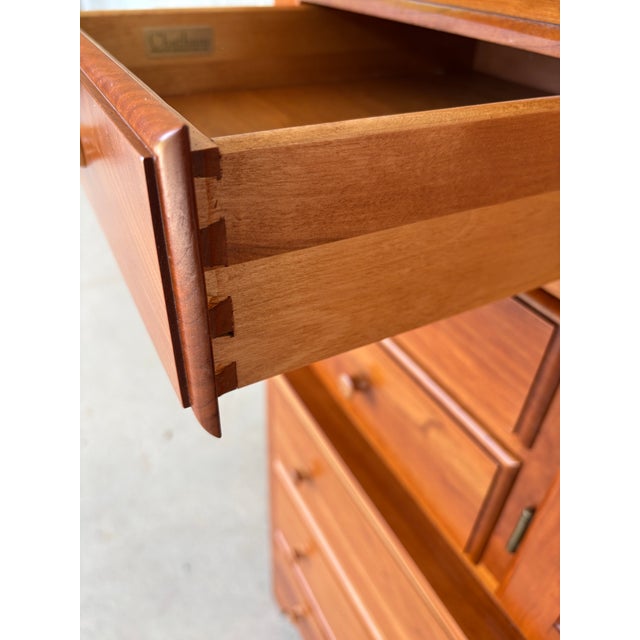 Chatam Reproductions Shaker Style 12 Drawer Cherry Mule Chest & Mirror For Sale - Image 10 of 15