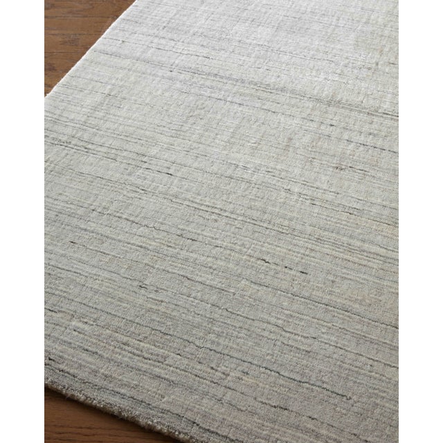 Textile Banbury Handloom Wool Viscose Aqua Rug - 9'x12' For Sale - Image 7 of 8