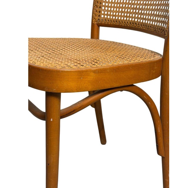Vintage Thonet No. 811 Style Prague Bentwood & Cane Dining Chairs, Set of 4, C. 1960s–1980s For Sale - Image 10 of 18