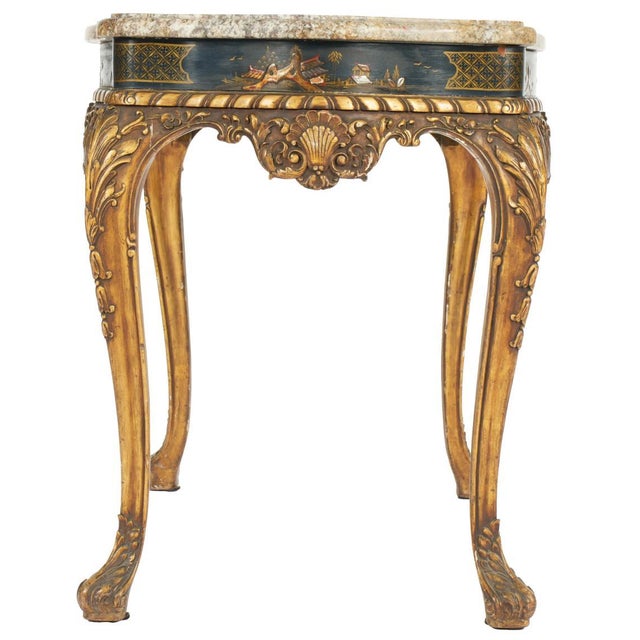 19th Century French Chinoiserie Center Table With Marble Top For Sale In Tampa - Image 6 of 9