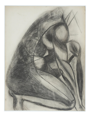 Marcel Mouly, Nude Study, Charcoal
