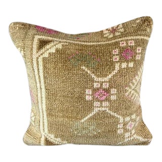 20 x 20 Rug Pillow Cappadocian Mystical Turkish Pillow Cushion Cover For Sale