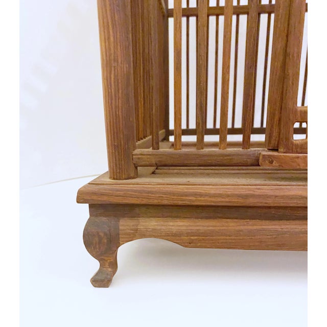 Wood Pagoda Style Teak Wood Bird Cage For Sale - Image 7 of 12