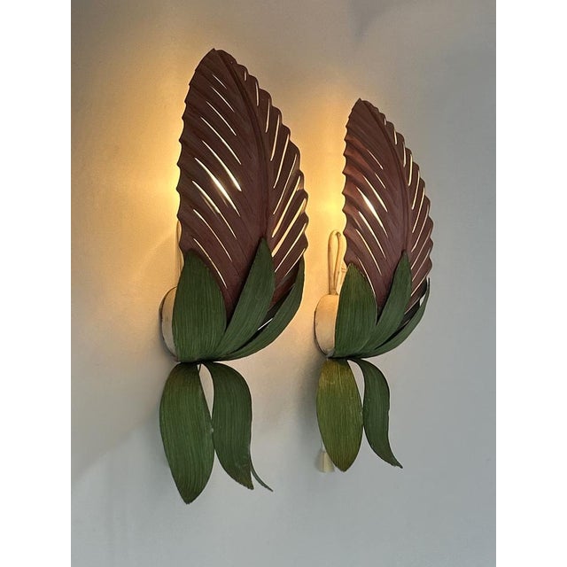 Mid-Century Floral Sconces by Holländer Leuchten, Germany, 1970s, Set of 2 For Sale - Image 13 of 18