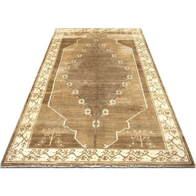 1960s Turkish Oushak Rug For Sale In Los Angeles - Image 6 of 6