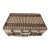 Vintage Wicker and Vinyl Rattan Picnic Basket Red Green and White Picnic Basket Suitcase For Sale