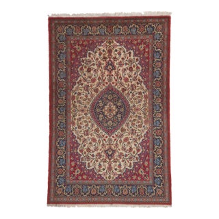 Vintage Persian Qum Rug - 04'05 X 06'07 For Sale