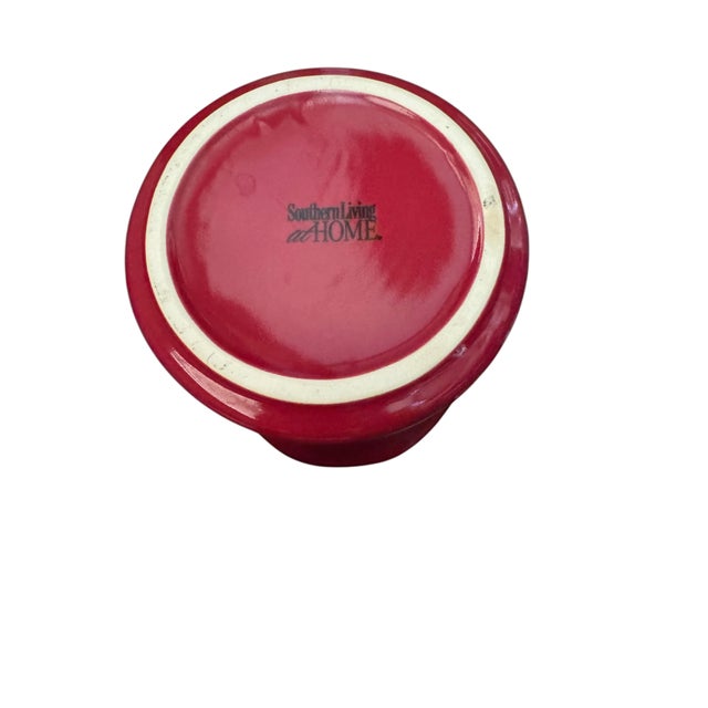 2020s Southern Living “Cinnabar” Red Ceramic Canister Set & Oval Platter – 4 Pieces For Sale - Image 5 of 12
