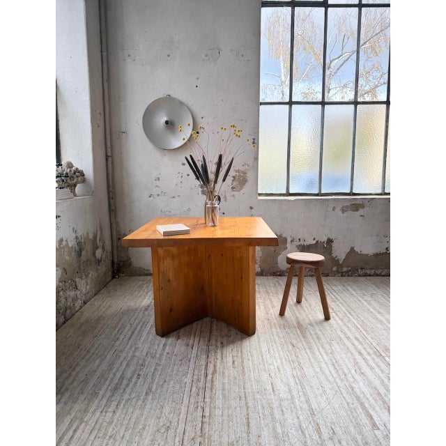 Modernist Square Pine Table, 1950s For Sale - Image 3 of 18