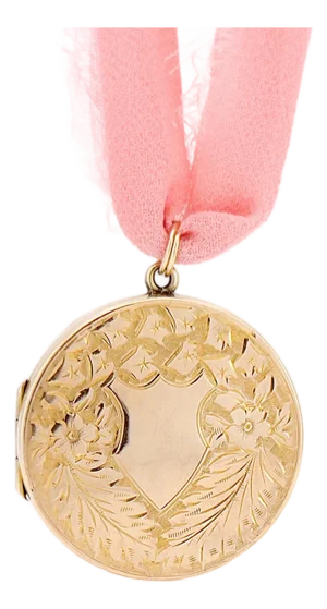 Antique Gold Shield Locket, 9kt Back and Front