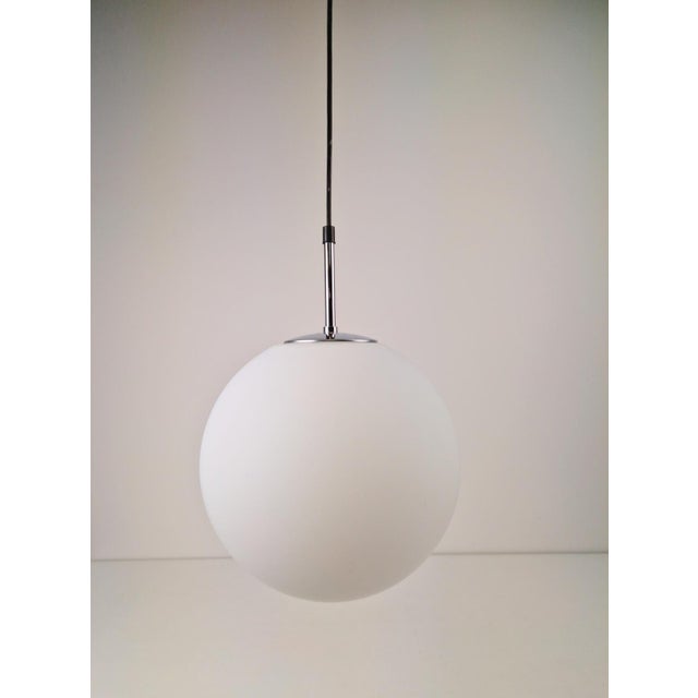Sphere Pendant in White Satin Opal Glass from Glashütte Limburg, 1970 For Sale - Image 10 of 10
