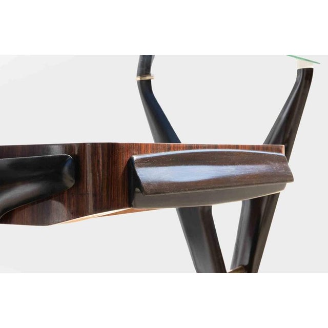 Vintage consolle by Vittorio Dassi realized in 1950s. Metal, wood, brass and glass. Very good condition. This piece is...