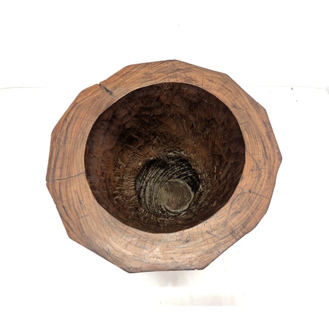Antique Wooden Mortar For Sale - Image 4 of 7