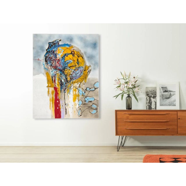 Detlef HAGENBÄUMER "Ideas". Oil, acrylic, gouache and spray paint on canvas. Mixed media composition. This piece has an...