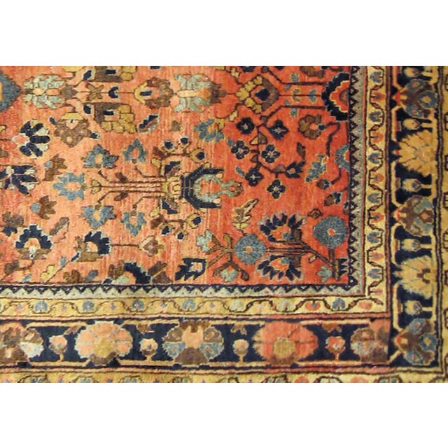 Persian Antique Persian Sarouk Oriental Rug, in Small size, with Intricate Floral Design For Sale - Image 3 of 5