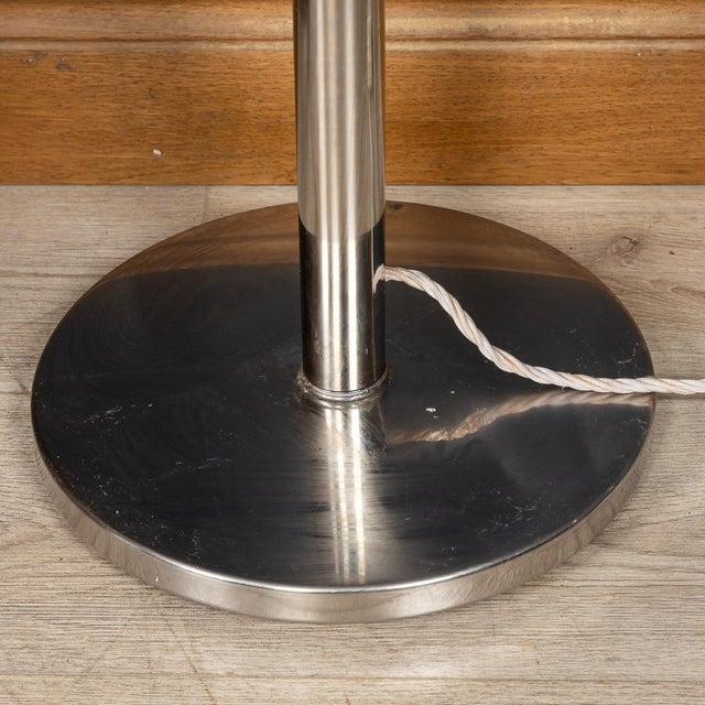 20th Century Chrome Floor Lamp with Hand Blown Venetian Glass Shade, Murano Italy, 1960s For Sale - Image 11 of 13