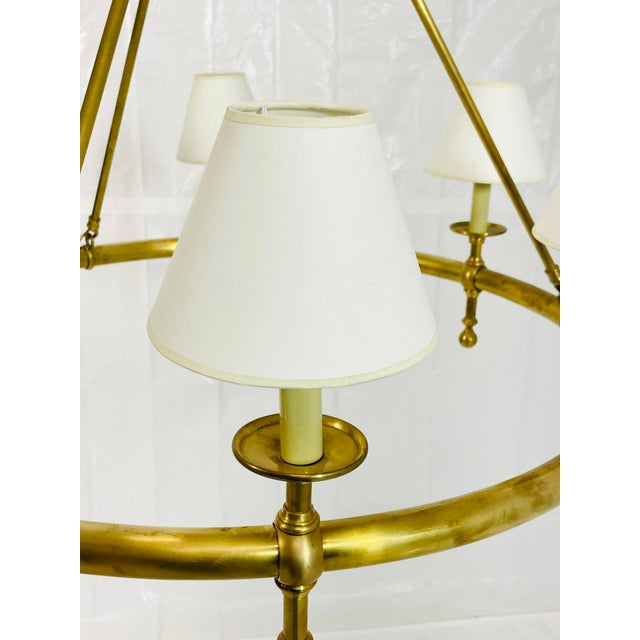 Oil Rubbed Solid Brass Chandelier by Chapman & Mayers for Visual Comfort For Sale - Image 9 of 17