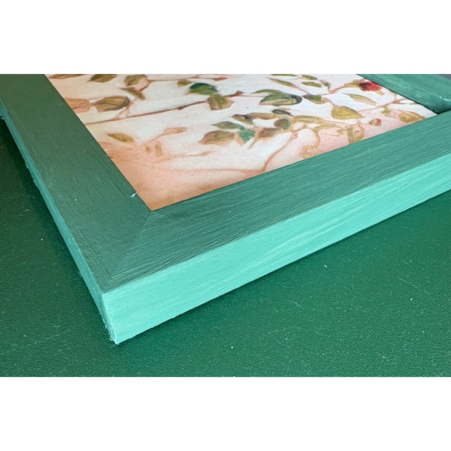 Wood Contemporary Carolyn Misterek Mini Abstract Expressionist Repro Print Roses in Webster Green Frames, Set of 4 For Sale - Image 7 of 10